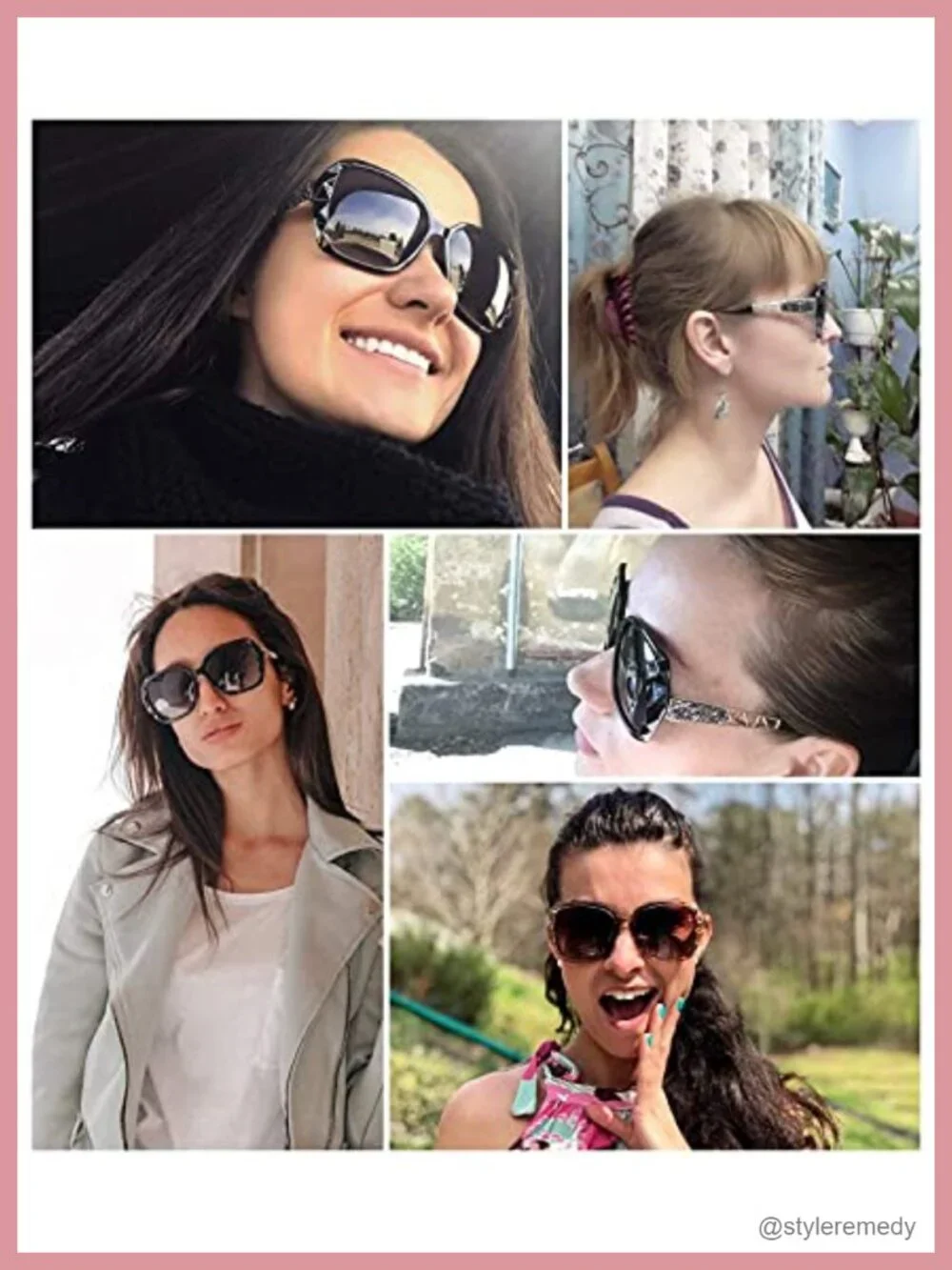 Oversized Retro Square Polarized Sunglasses Women Trendy UV400 Plastic Metal